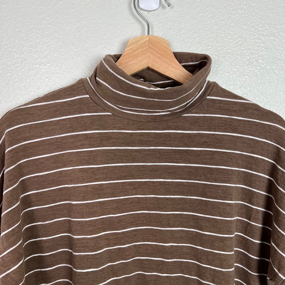 Madewell Brown and White Striped Long Sleeve Tee - Picture 3 of 6
